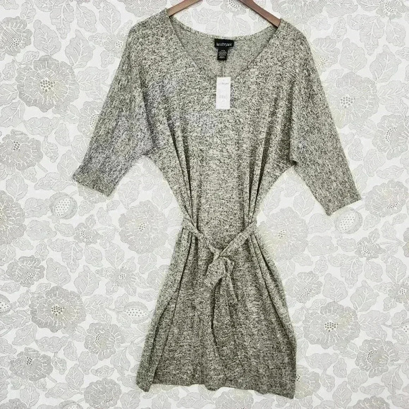 NWT Lane Bryant Womens 14/16 Marled Knit Dolman Sleeve Shift Dress Brown Shimmer - Picture 1 of 9